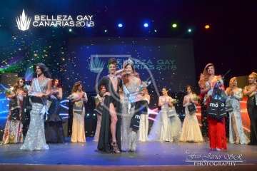Lorena Aguilera se alza en Telde con el título de Belleza Gay Canarias 2018 (Foto Francisco Javier Santana)